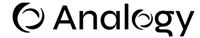 Analogy logo with black text on a white background